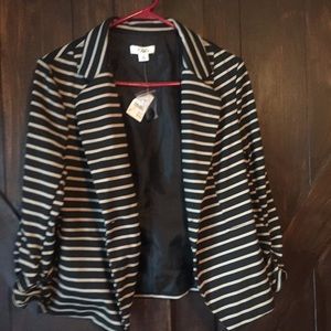 Striped blazer black cream